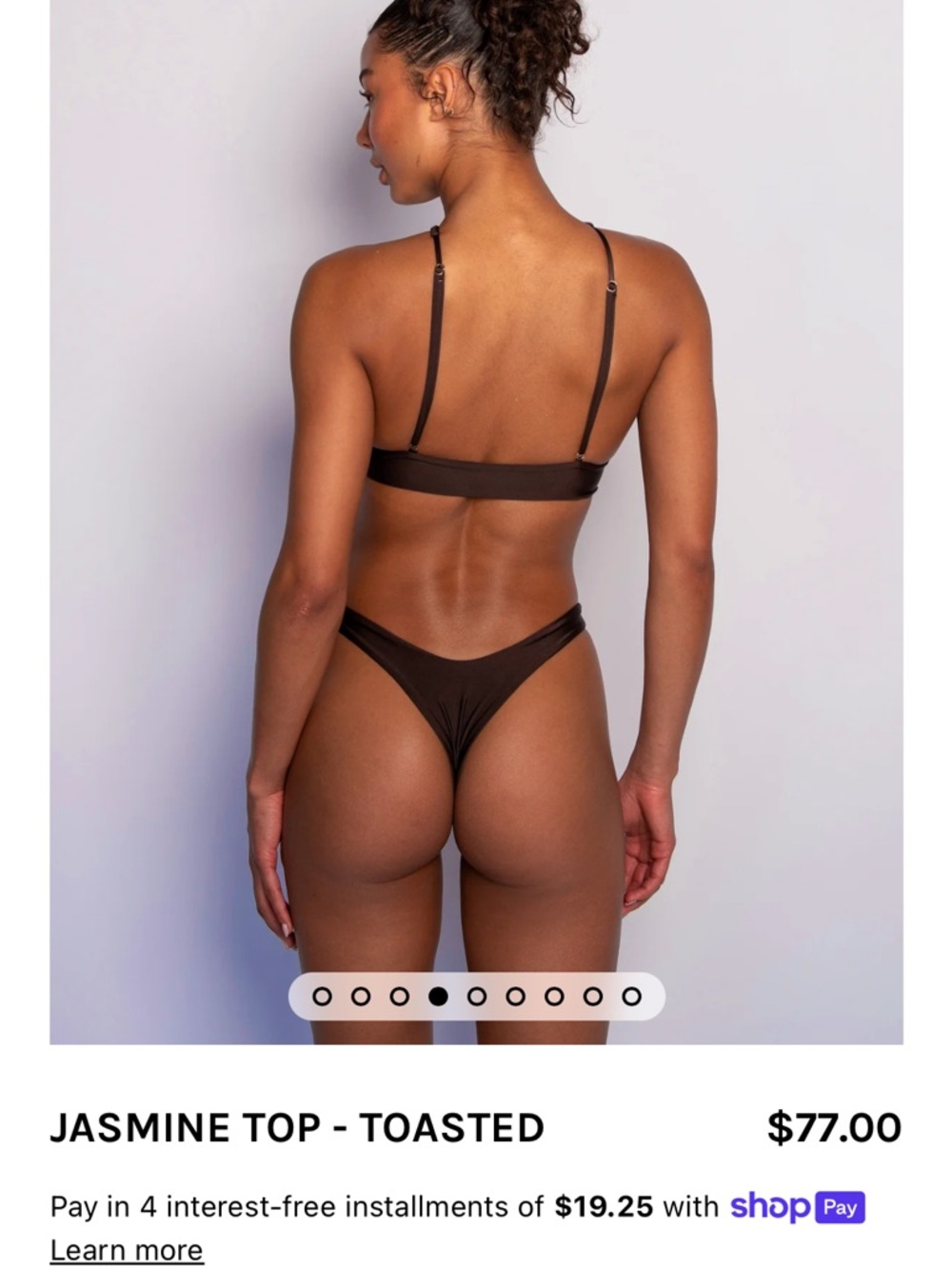 Skatie Jasmine Cross-Front Bikini Top — Toasted Brown - Picture 2 of 5